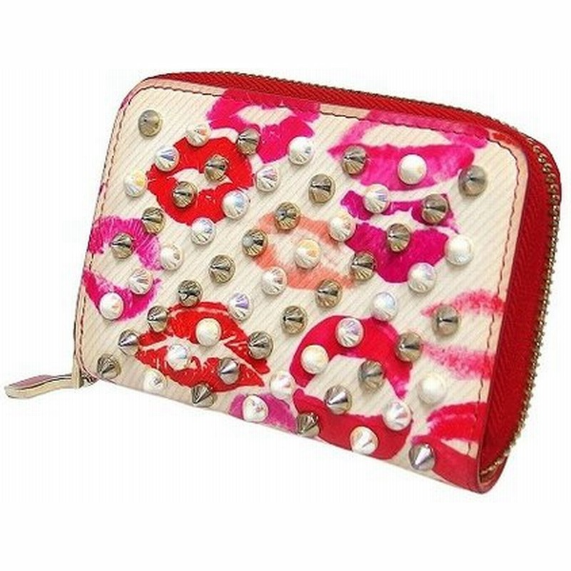 中古 クリスチャンルブタン Christian Louboutin 財布 コインケース 小銭入れ スパイク スタッズ リップ柄 キスマーク パテント エナメル ピンク レッド 赤 通販 Lineポイント最大0 5 Get Lineショッピング