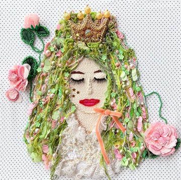 夢幻色彩的閃亮串珠刺繡藝術　作品名【我隨心所欲地生活】