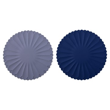 花朵矽膠隔熱墊2件組 24cm 防熱防滑鍋墊餐墊 (顏色隨機)  1組