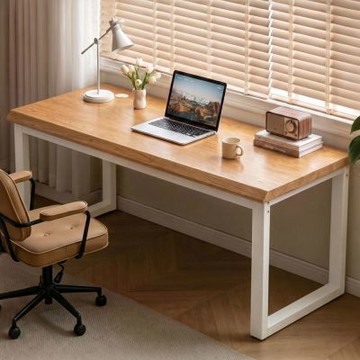 HANACO 電腦桌-100x60cm 台式卧室書桌 家用寫字辦公桌 工作台 台式電腦桌 辦公寫字桌