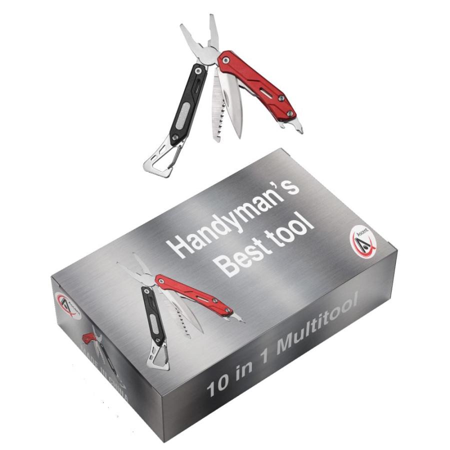 Ascent Handyman DIY Gift Tool 10 in Pocket Size Multitool Gift Boxed, Han