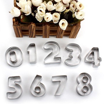 【不銹鋼數字模】DIY9件套不銹鋼數字餅乾模具飯團壽司水果切模烘焙工具