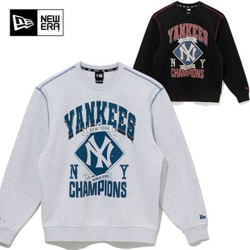 MLB New Era 紐約洋基 NY Yankees 復古學院風 長袖T 圓領T-Shirt