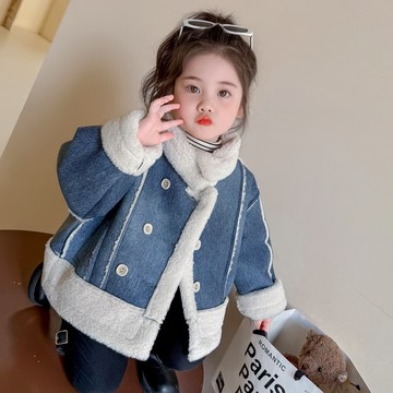 【中小女童】加厚保暖時尚休閒夾克外套