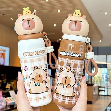 天藍小舖-卡皮巴拉造型大頭保溫杯500ML-共2色-$399【A11115727】