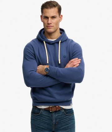 Superdry Men's Monogram Embroidered Hoodie Blue Size: Xxl