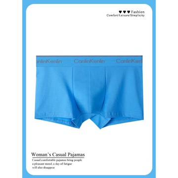 CK&LJRLTHO男士內褲純棉四角平角2025新款短褲大碼棉質褲頭藍