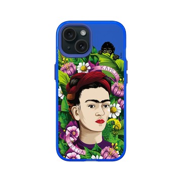 iPhone 15 Clear 激光藍 - Frida Kahlo - 卡蘿與猴子