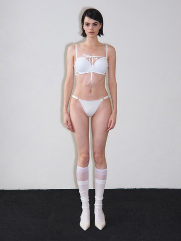 One-strap Low-waist Bikini Panty [Beige]