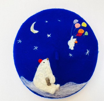 羊毛氈貝蕾帽- 北極熊的冒險之旅