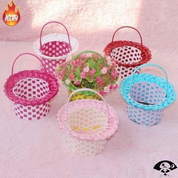 兒童表演小紅帽水果籃子藍子手提竹籃手工編演出舞蹈舞臺道具裝。