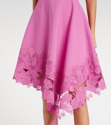 Oscar de la Renta Floral lace-trimmed midi dress