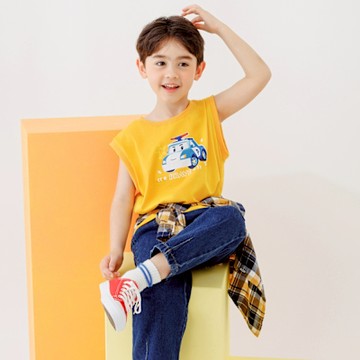 OB嚴選-POLI 波力．純棉波力印花小蓋袖寬鬆背心《IP0031》