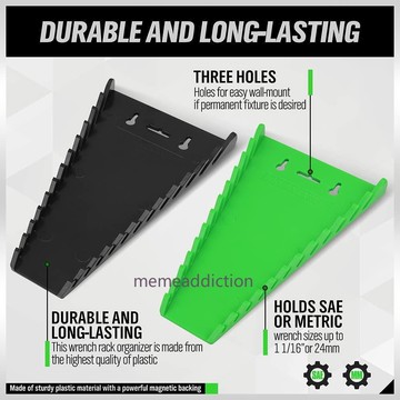 【五金 熱銷】新款熱銷12槽塑料磁吸可移扳手收納架支架工具托盤磁吸支架組合 優選