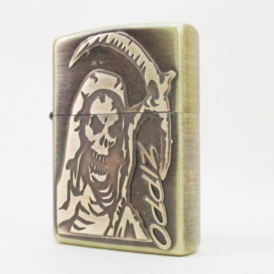 ZIPPO ジッポー オイルライター 復刻プレート 真鍮古美 Grim Reaper 死神 2BSM-DET