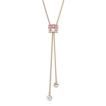 【SWAROVSKI】施華洛世奇 Y字型墜鍊/粉紅色