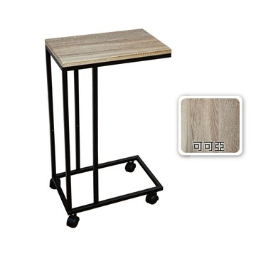 [沐澄家居]FL-720623 ㄈ型工業風移動邊桌42x26x70cm-可可亞 需自行DIY組裝