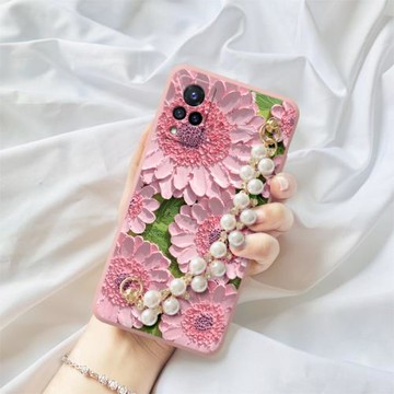 珍珠非洲菊適用于vivos9手機殼文藝液態硅膠網紅新品s9e創意女款鏡頭全包超薄防摔保護套軟殼
