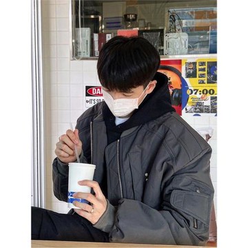 UNDERMYCAR多口袋機能飛行夾克美式寬松vibe風棒球服加厚棉服外套