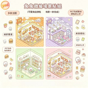 【台灣發貨】3D立體造景貼紙禮盒 微縮場景 DIY手作 4主題任選 覆膜底板 附教學指南 兒童手作禮物 微縮小屋場景