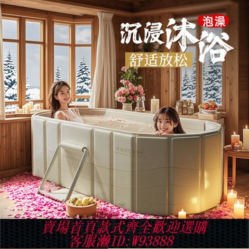 折疊浴桶 情侶雙人泡澡桶可折疊長方形成人浴桶家用洗澡可躺沐浴桶全身浴缸
