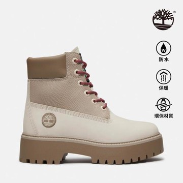 Timberland 女款白色Stone Street 6吋厚底防水靴│A2H3CEM3 - 紅配綠