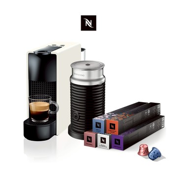 【Nespresso】膠囊咖啡機Essenza Mini(四色任選)奶泡機組合 &訂製時光50顆膠囊組/贈咖啡組