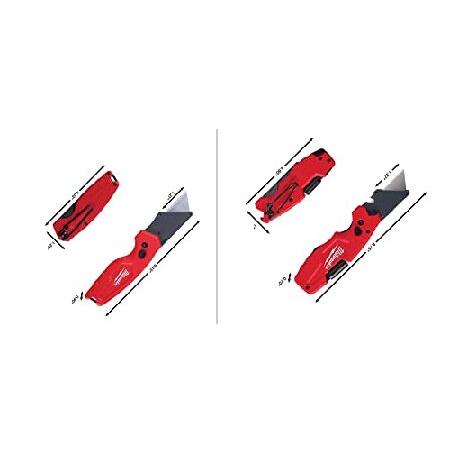 Milwaukee FASTBACK Compact Knife, and FASTBACK 6-in-1 Folding Utility Knives, w  Blade (knife 2pack) Red-black