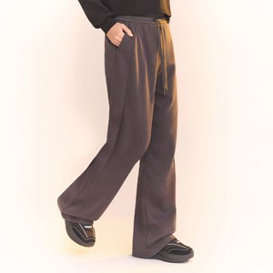 柔軟親膚鬆緊抽繩慵懶直筒褲