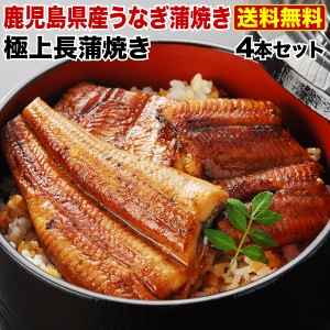 父の日 プレゼント ギフト うなぎ 食べ物 グルメ 蒲焼き 国産 鹿児島産 長蒲焼き4本セット 約110g×4 ギフトBOX特典付き 送料無料 うなぎ