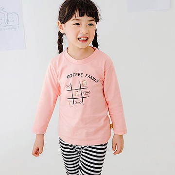 OB嚴選-咖啡廳家族．九宮格甜點印花長袖TEE