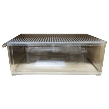 SHIMOYAMA 寬型廚房冰箱PET蔬果生鮮收納盒 附蓋  L  透明  1個