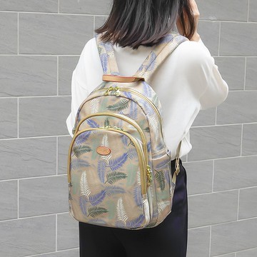 羽草系纖美三層後背包13288(奶茶)