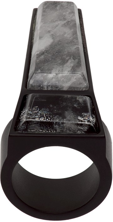 Rick Owens 黑色 Crystal Trunk 戒指
