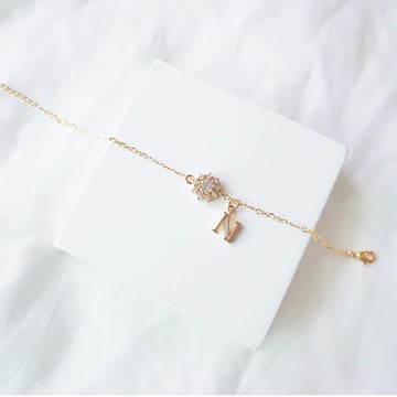 姊妹禮物 生日禮物 高貴 簡約 閃石 英文字母 手鏈 客製化 定制