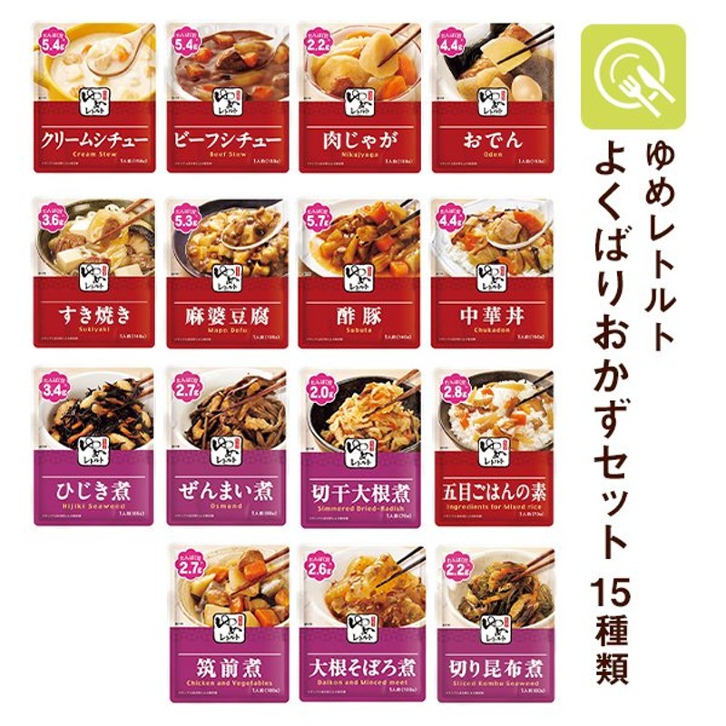 低たんぱく 腎臓病食 よくばりおかずセット（15種類） ゆめレトルト キッセイ薬品 減塩 詰め合わせ 常温保存 プレゼント ギフト 贈り物 通販  LINEポイント最大0.5%GET | LINEショッピング