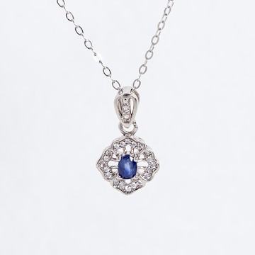 華麗十字花項鍊｜藍寶石