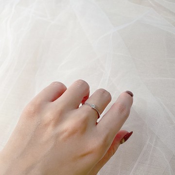 曲線六爪鑽戒0.10ct