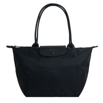 LONGCHAMP LE PLIAGE ONE系列長把尼龍單色摺疊水餃包(中/黑)