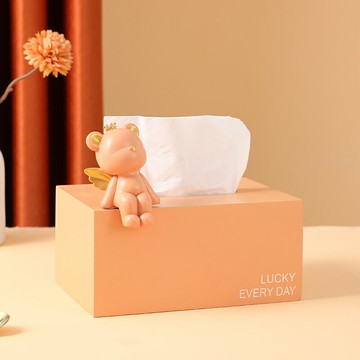 暴力小熊紙巾盒客廳創意ins可愛抽紙盒簡約臥室個性北歐居家擺件