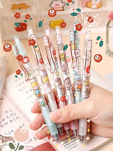 肉球走珠筆少女心套裝一木林按動式黑色中性筆可愛創意ins風超萌日系簽字筆學生用簡約高顏值按壓黑筆女生款