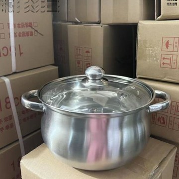 促銷特厚蘋果鍋不銹鋼湯鍋家用煮粥煮湯平底防燙電磁爐燃氣灶