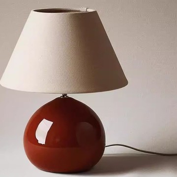 公司貨 免運 可開票 法式中古陶瓷臺燈可愛栗子設計師復古日式簡約臥室床頭氛圍臺燈 快速發貨