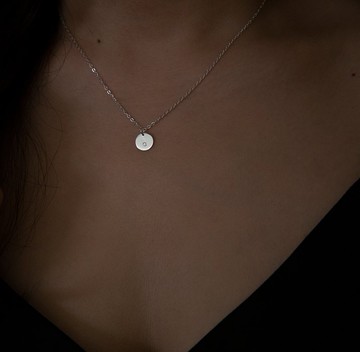 【客製化禮物】9mm小圓牌項鍊 訂製 英文 字母 刻字 925純銀