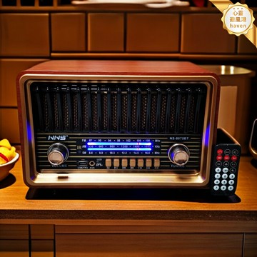 【復古遙控】臺式收音機 藍牙音箱 插卡音箱 復古音箱 收音機 藍牙音響 木質箱體 調頻中波短波 懷舊裝飾 客廳書房擺件