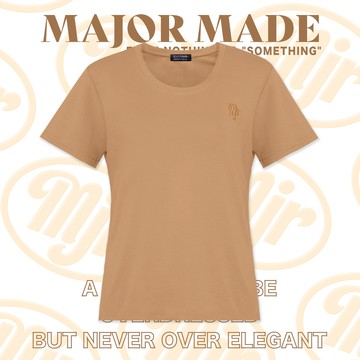 U領高質感鎖鍊字彈力短T