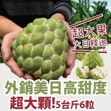 【十翼饌選果】台東大目釋迦輸日(6顆/5斤/盒)x2