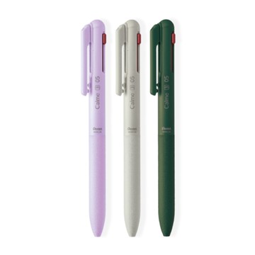 飛龍Pentel 靜暮三色輕油原子筆(0.5mm)-深綠桿/紫桿/灰桿