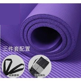 【瑜珈墊-奧義-厚10mm-3件套-NBR-185*80cm-1套/組】瑜伽墊 防滑瑜珈墊 健身毯子(3件套 : 墊+扣+包)-56008