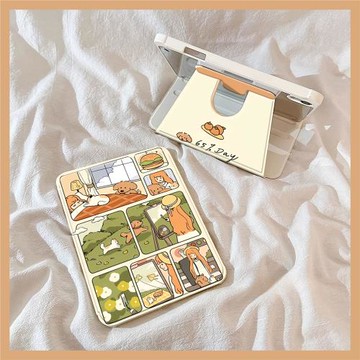 漫畫小狗適用三星S9保護套S9FE平板殼10.9寸Galaxy Tab S10+旋轉360時尚個性創意A8新品A7Lite外殼s6小清新A9